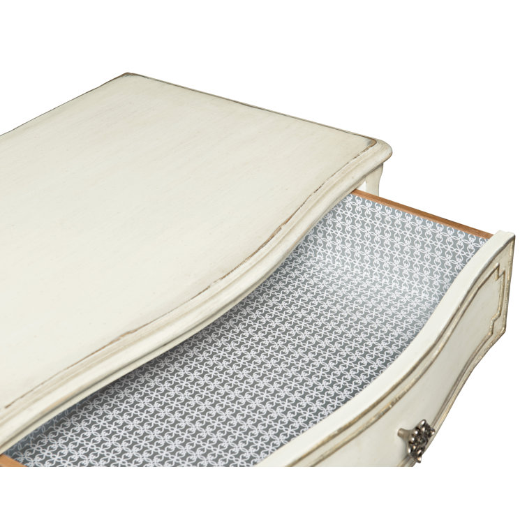 Elegant White 2-Drawer Nightstand with Cedar Lining and Power Bar