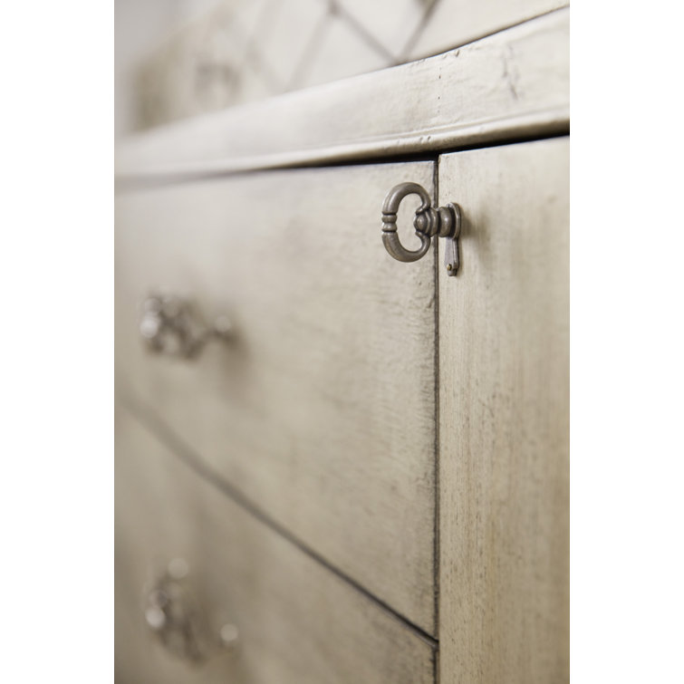 Elegant Double 11-Drawer Dresser in Jewel Silver with Dovetail and Levelers