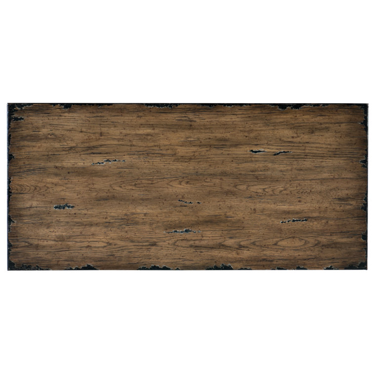 Black Distressed Three-Drawer Chest with Floral Accents