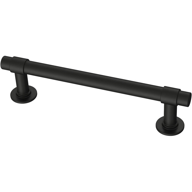 Matte Black Brass Bar Pull with Mounting Hardware, 10-Pack