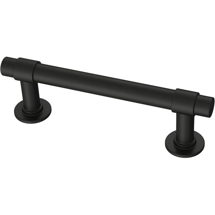 Matte Black Brass Bar Pull with Mounting Hardware, 10-Pack