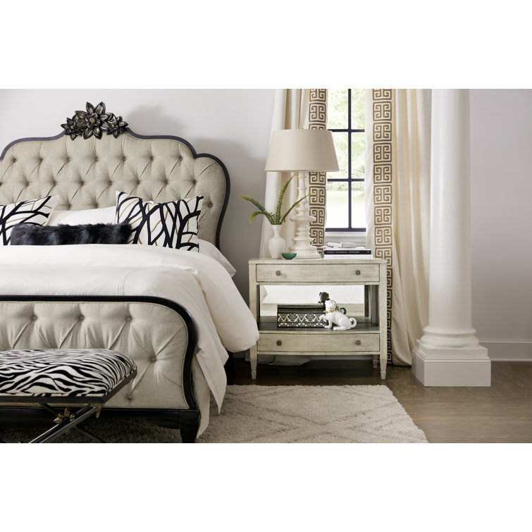 Silver Traditional 2-Drawer Nightstand with Oak Veneers