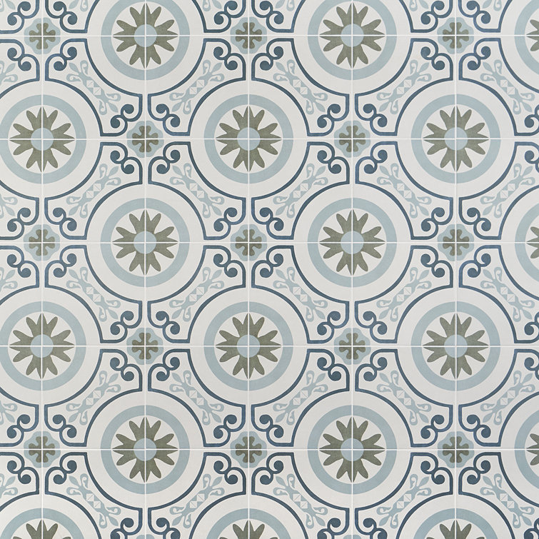 Aster Garden Square 9" x 9" Matte Porcelain Floor and Wall Tile