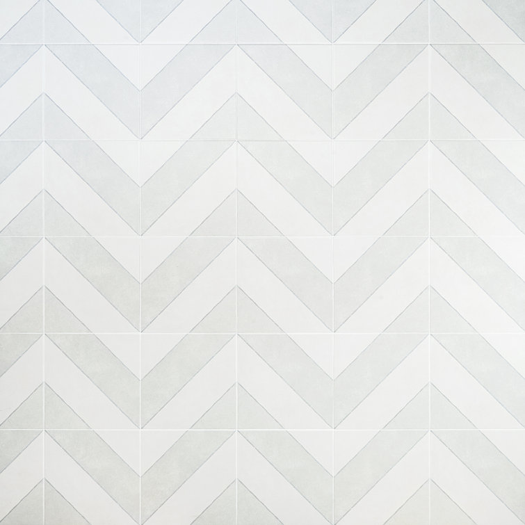Tarantino Encaustic-Inspired 9" Square Glazed Porcelain Tile, Gray