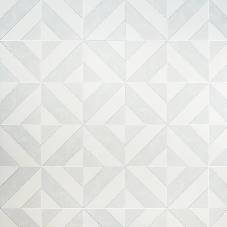 Tarantino Encaustic-Inspired 9" Square Glazed Porcelain Tile, Gray