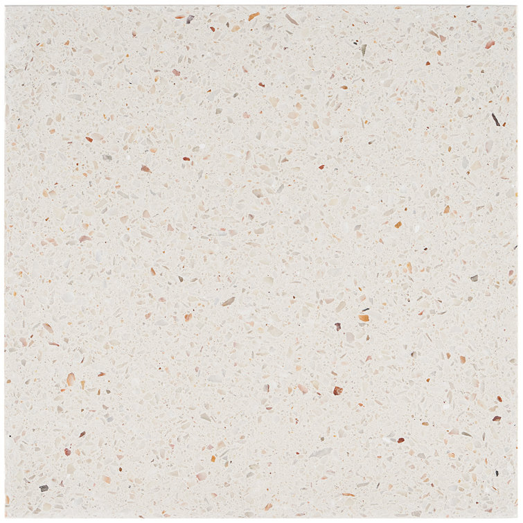 Raleigh Ivory 16x16 Polished Terrazzo Floor and Wall Tile