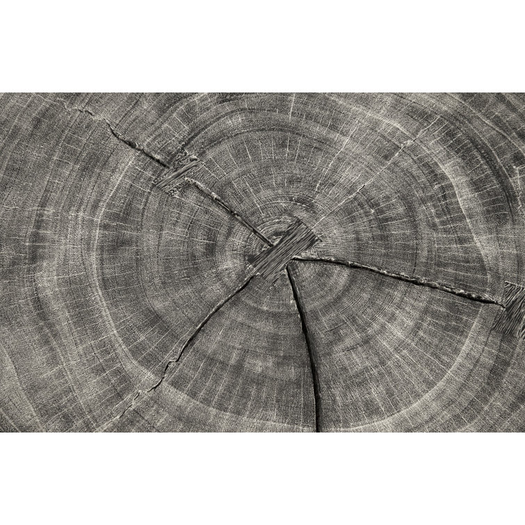 Transitional Chamcha Wood Bar Height Round Dining Table in Black/Gray