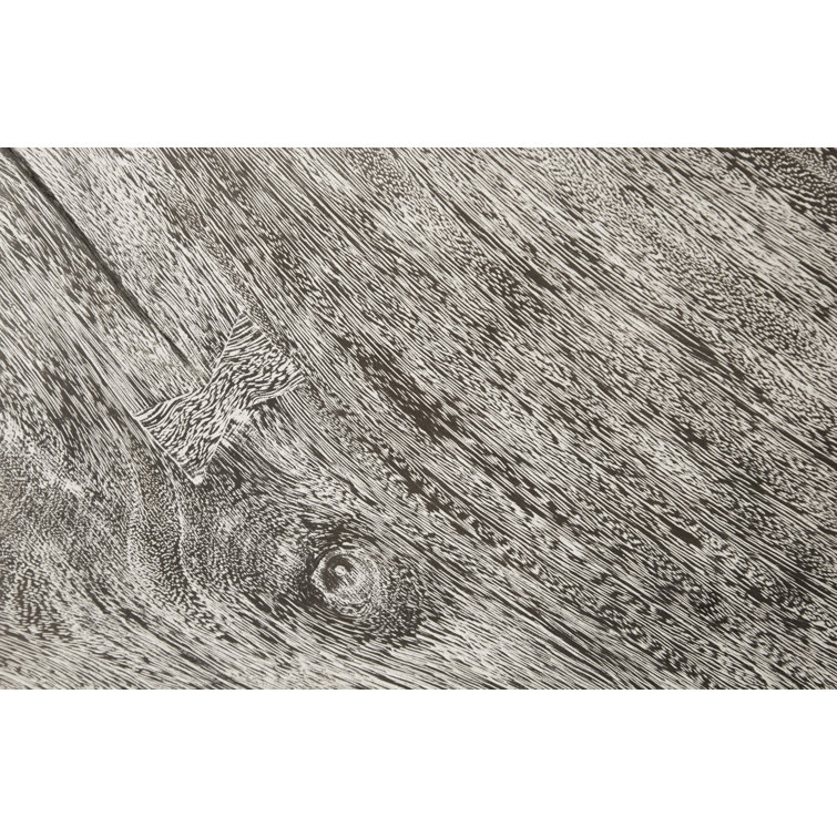 Transitional Geometry Black & Gray Solid Wood Accent Stool