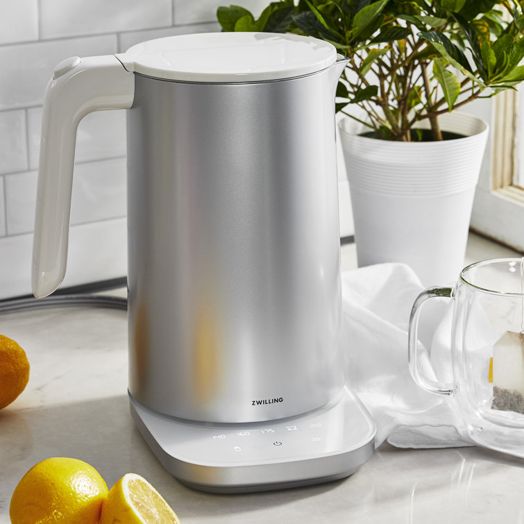 Silver Stainless Steel 1.5-Liter Cool Touch Electric Tea Kettle