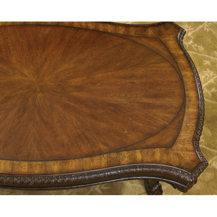 Old World 52" Oval Coffee Table in Warm Pomegranate