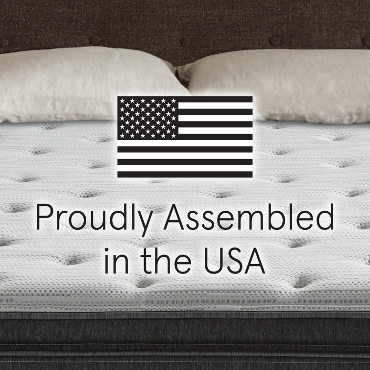 Twin Medium Gray Pillow Top Innerspring Mattress Set with Boxspring
