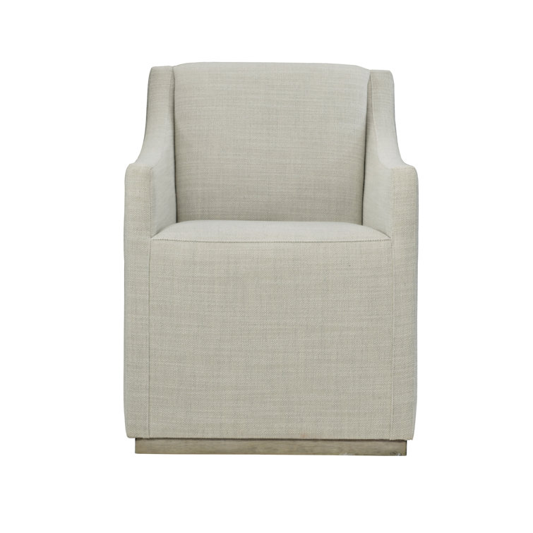 Morel Gray Upholstered Armchair with Wooden Base