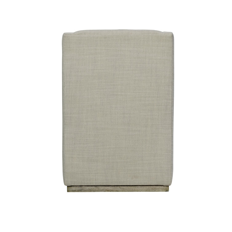 Morel Gray Upholstered Armchair with Wooden Base
