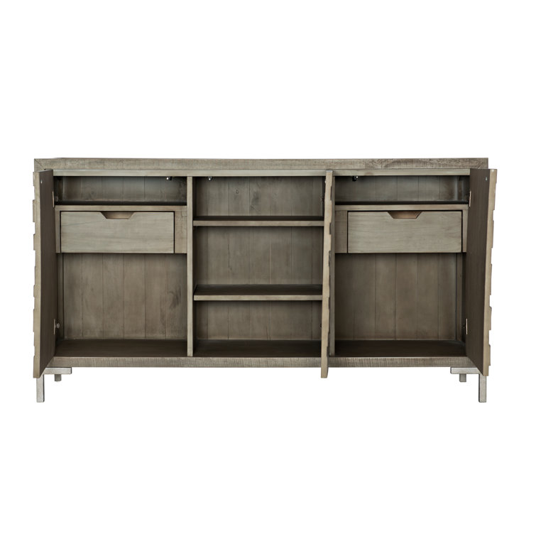 Shaw Transitional 64'' Gray Reclaimed Pine Sideboard