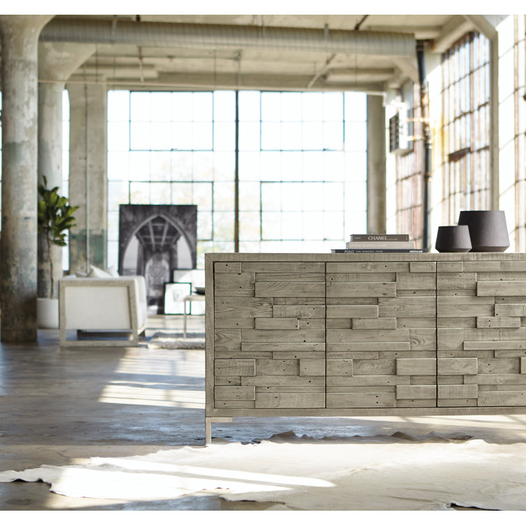 Shaw Transitional 64'' Gray Reclaimed Pine Sideboard