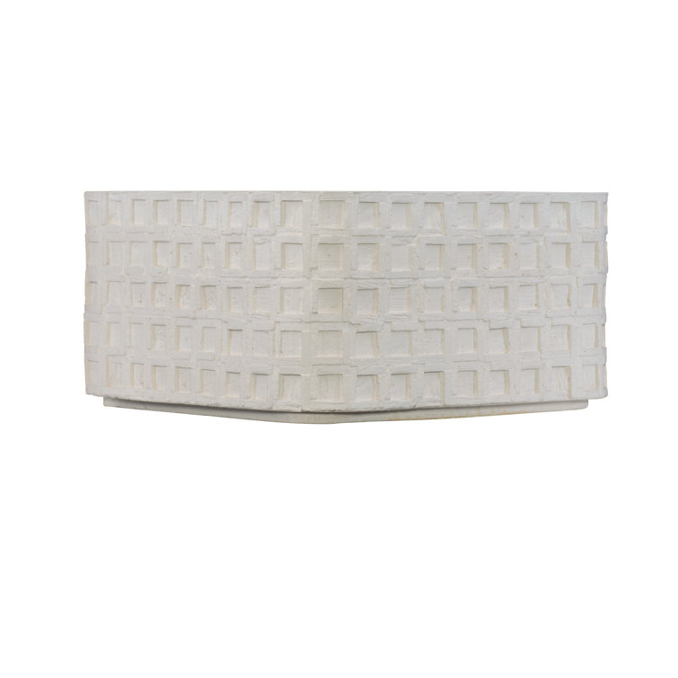 White Square Concrete Coffee Table with Storage