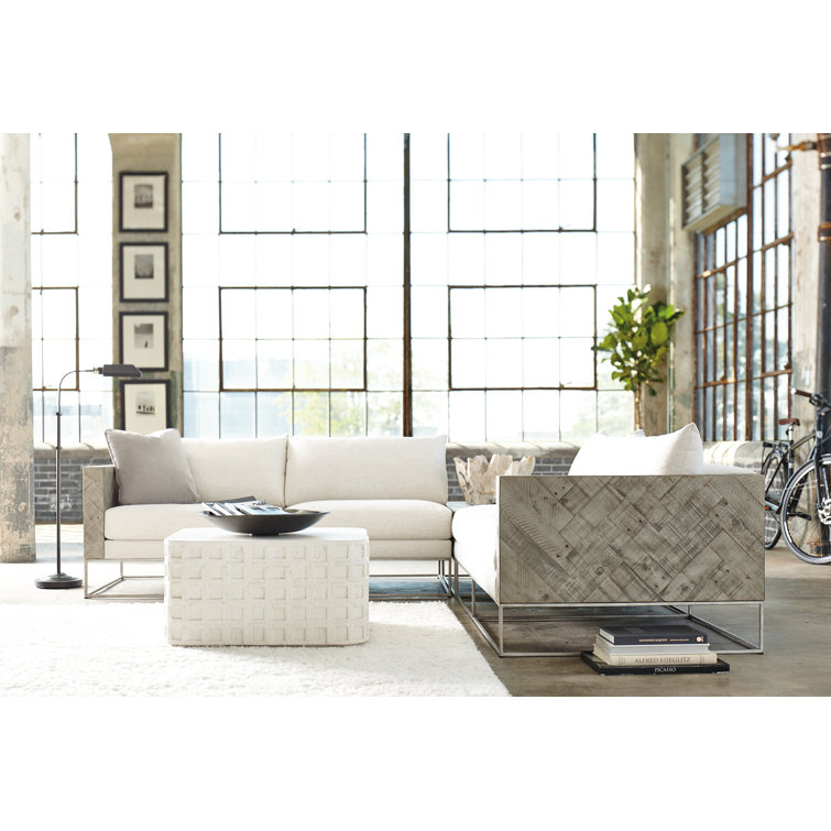 White Square Concrete Coffee Table with Storage