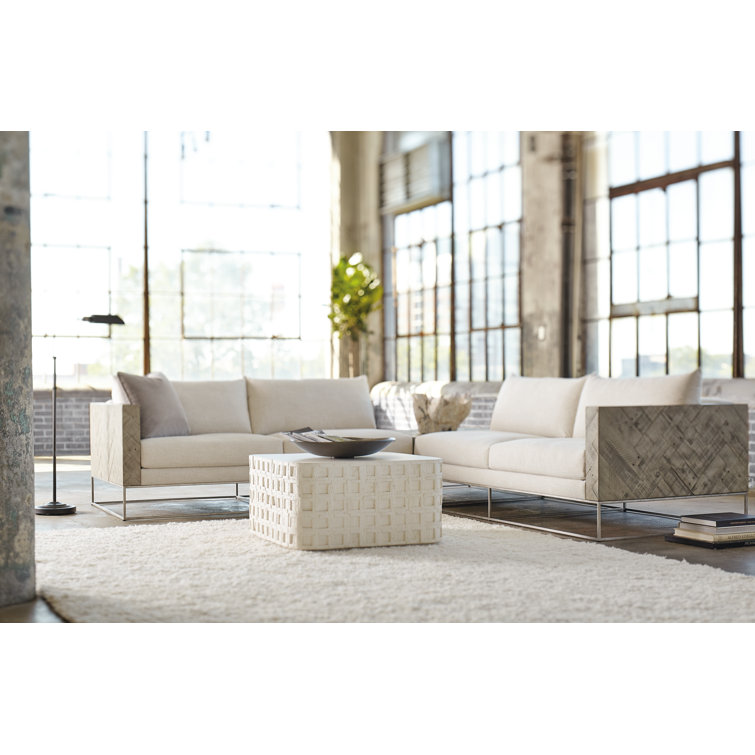 White Square Concrete Coffee Table with Storage