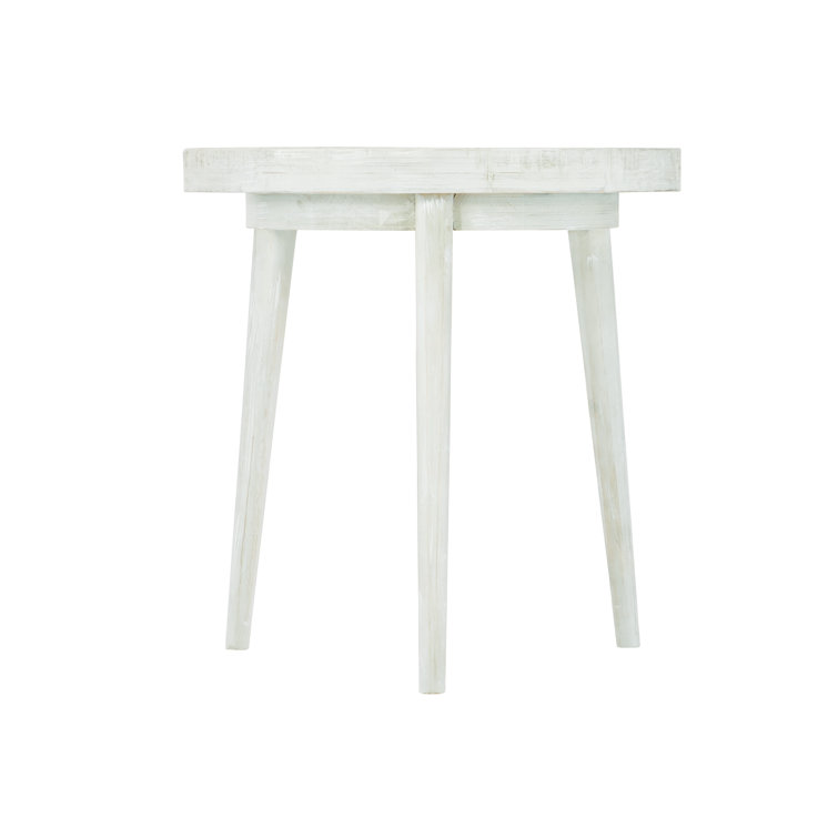Transitional Booker 24" Round White Wood End Table