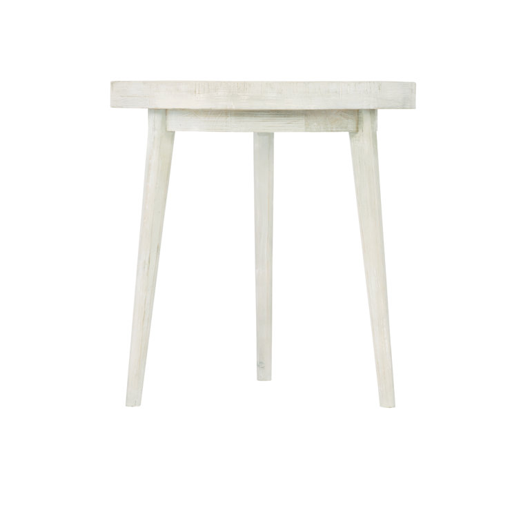 Transitional Booker 24" Round White Wood End Table