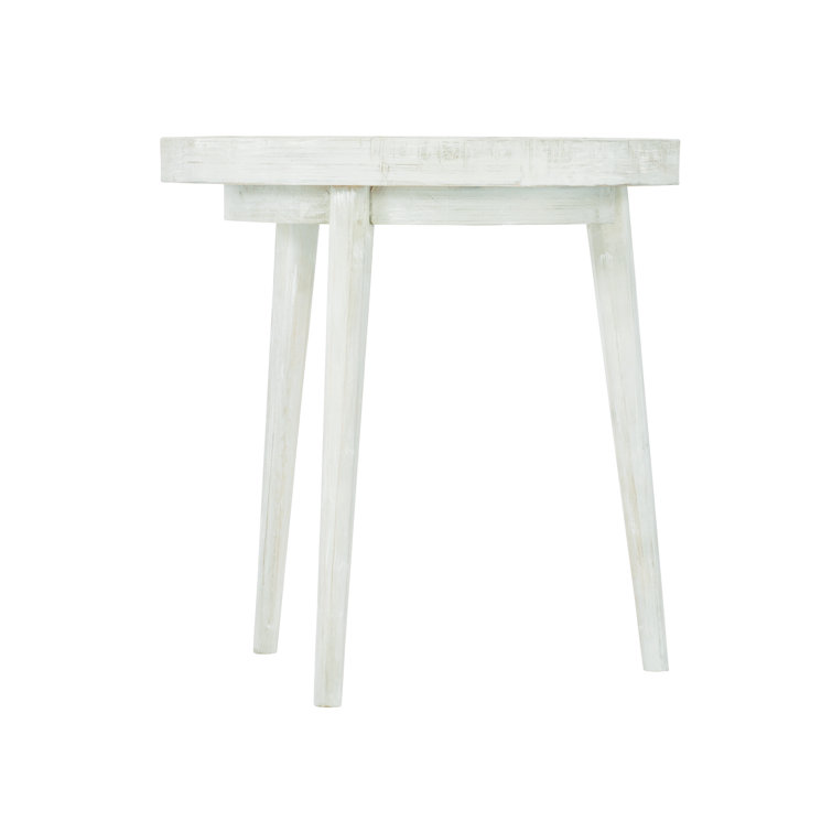 Transitional Booker 24" Round White Wood End Table