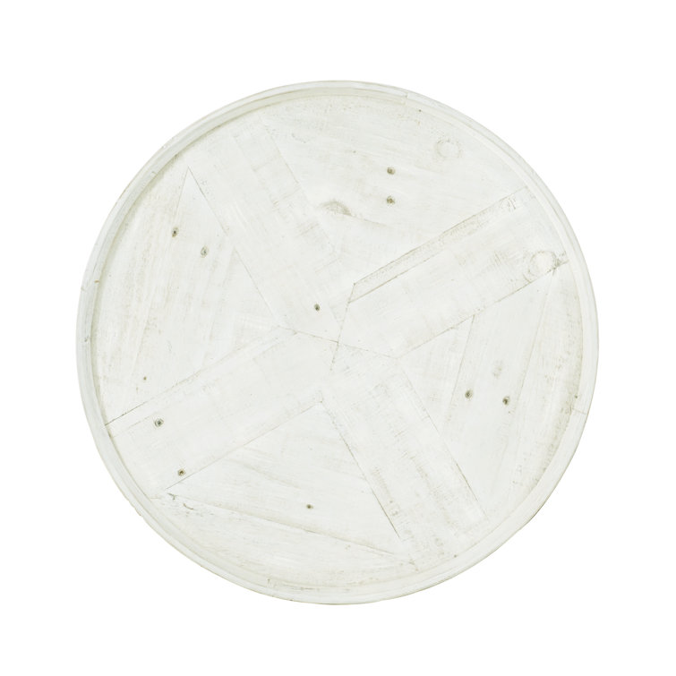 Transitional Booker 24" Round White Wood End Table