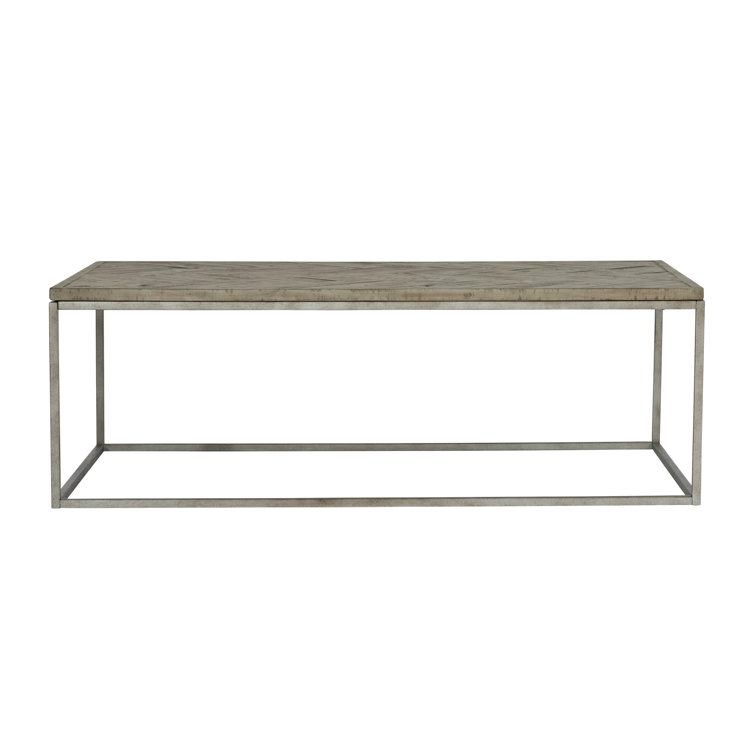 Gray Rectangular Wood Coffee Table with Storage