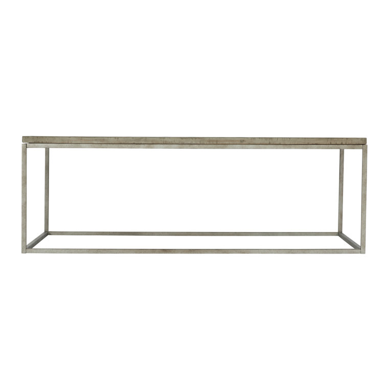 Gray Rectangular Wood Coffee Table with Storage