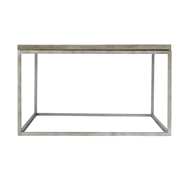 Gray Rectangular Wood Coffee Table with Storage
