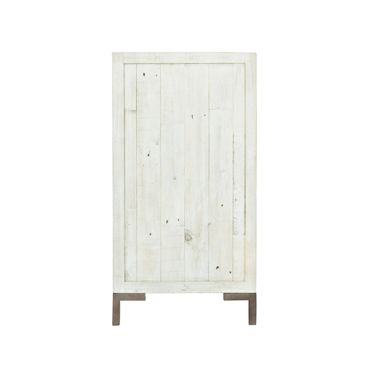 Macauley Brushed White 6-Drawer Industrial Dresser