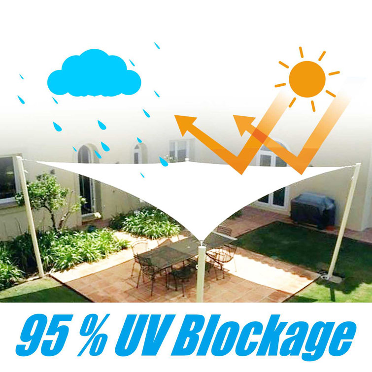 14' x 14' Beige Waterproof Polyethylene Sun Shade Sail Canopy