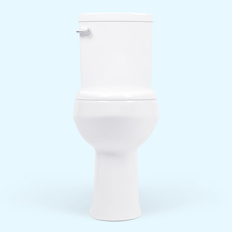 Extra Tall White Dual Flush Elongated Toilet with Chrome Handle