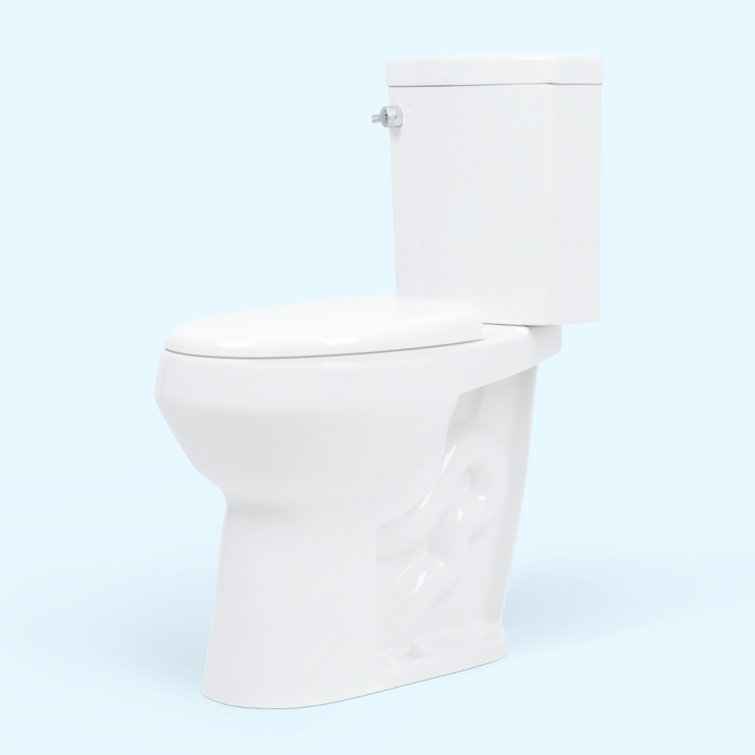 Extra Tall White Dual Flush Elongated Toilet with Chrome Handle