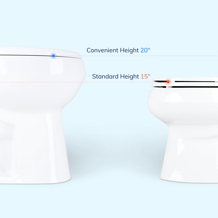 Extra Tall White Dual Flush Elongated Toilet with Chrome Handle