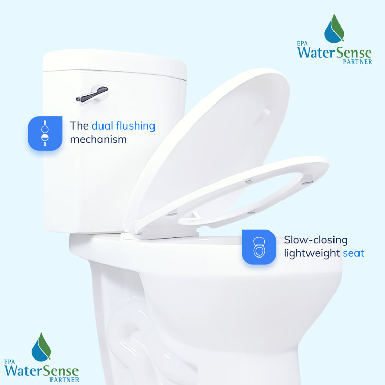 Extra Tall White Dual Flush Elongated Toilet with Chrome Handle