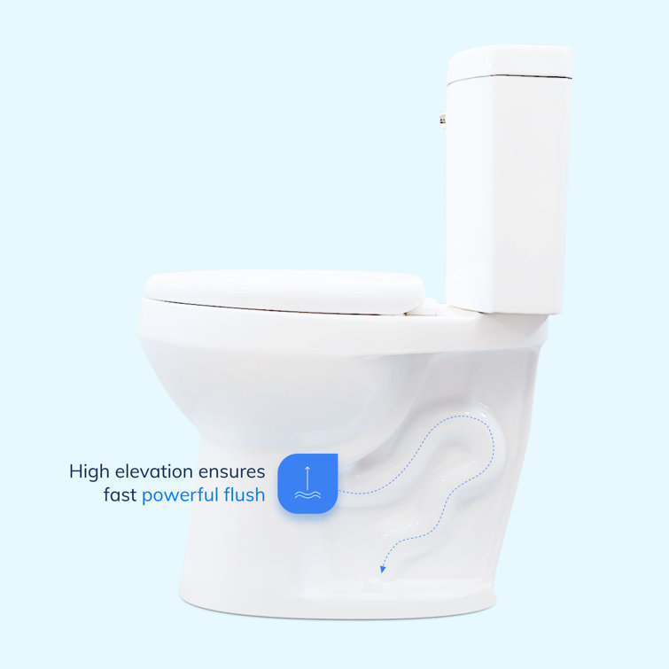 Extra Tall White Dual Flush Elongated Toilet with Chrome Handle