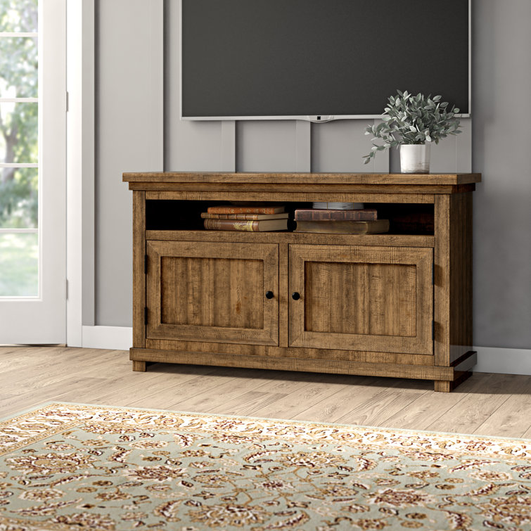 Rustic Distressed Pine 54'' Media Console with Cabinet