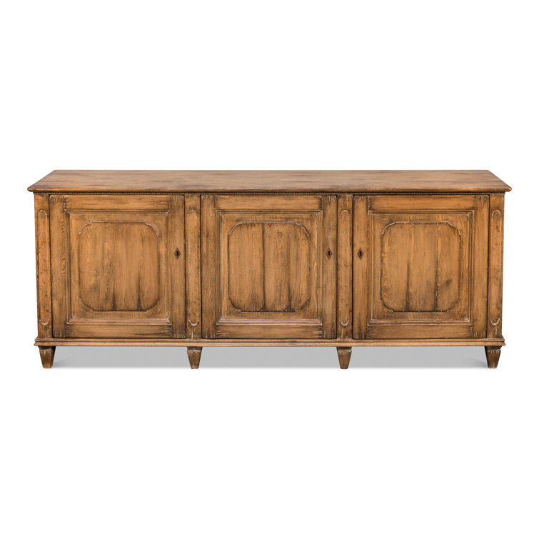 Montier Traditional Brown Pine 87'' Sideboard with Shaped Legs