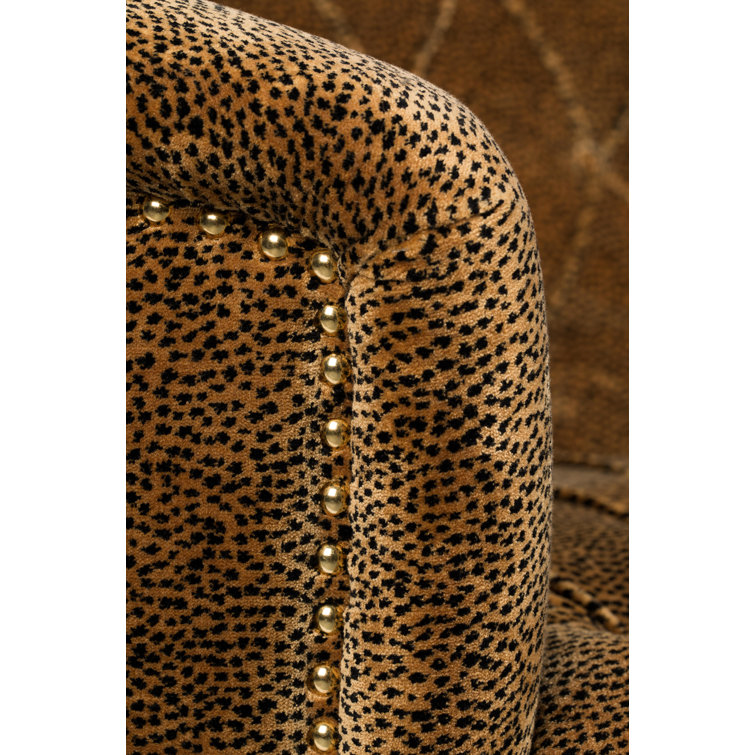 Brown Velvet Tufted Round Arm Sofa, 71''