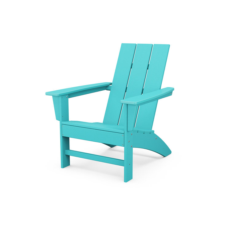 Aruba Blue High-Density Polyethylene Modern Adirondack Chair