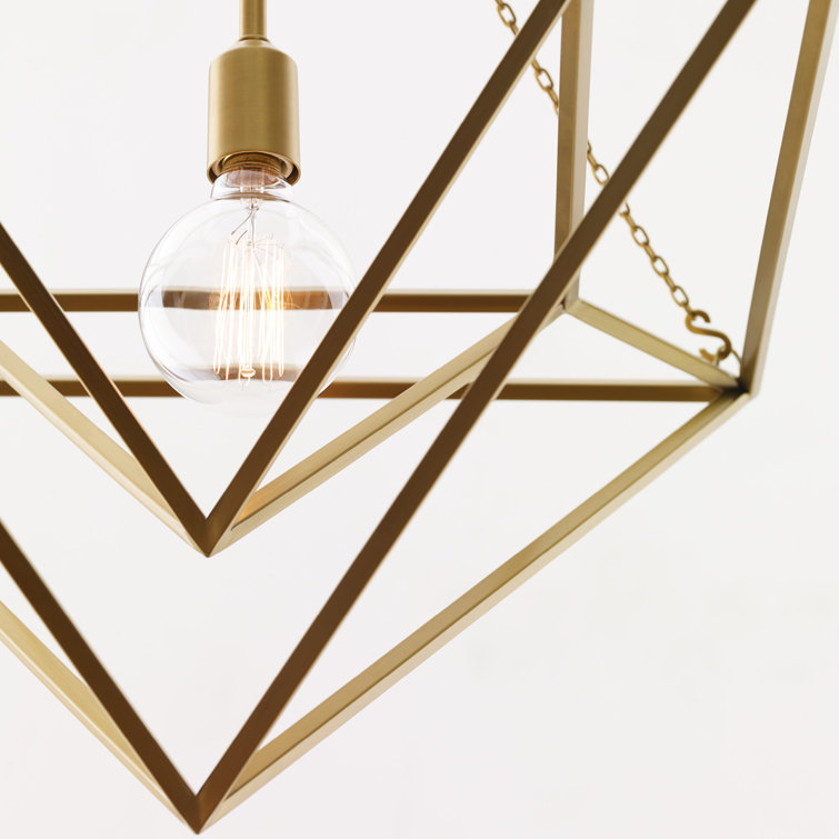 Carat 20" Polished Nickel LED Geometric Pendant Light