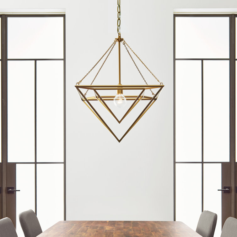 Carat 20" Polished Nickel LED Geometric Pendant Light
