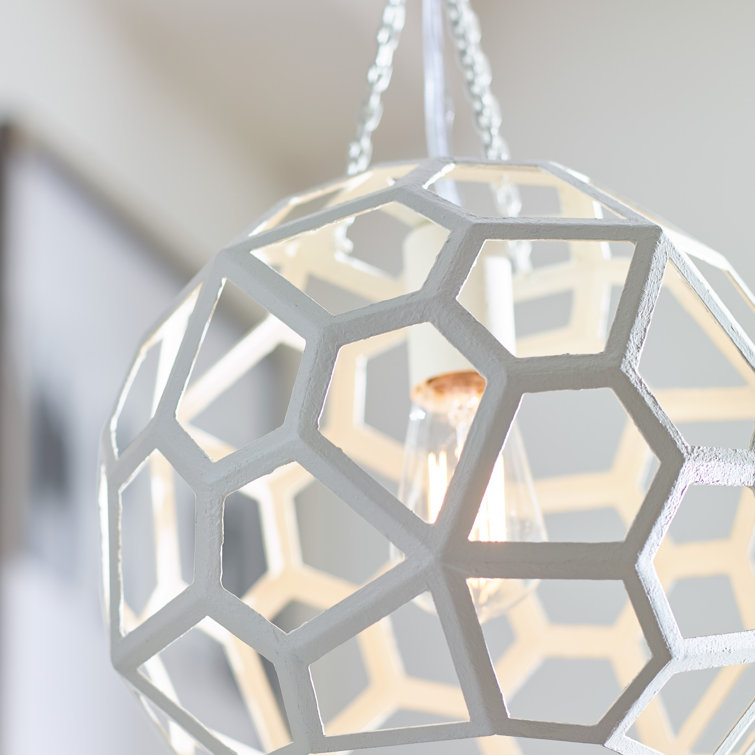 Midnight Black Geometric Globe Pendant Light