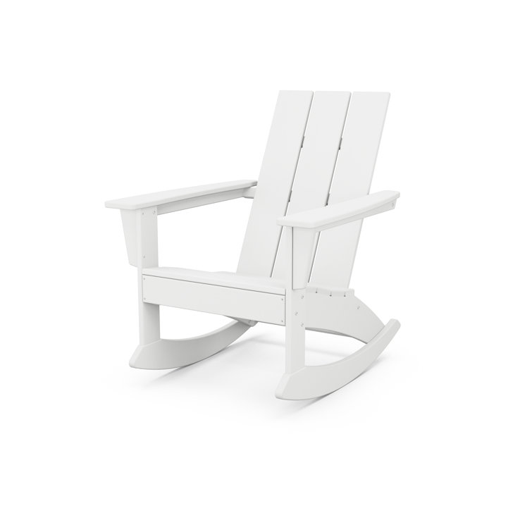 White Modern Adirondack Outdoor Rocking Chair