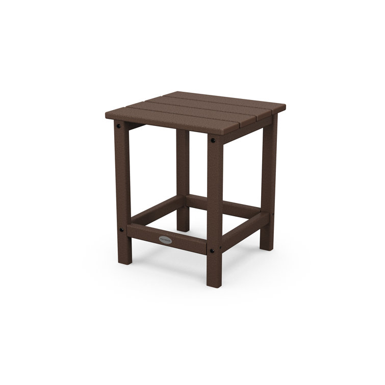 Mahogany 18" Outdoor Side Table with Recycled Lumber