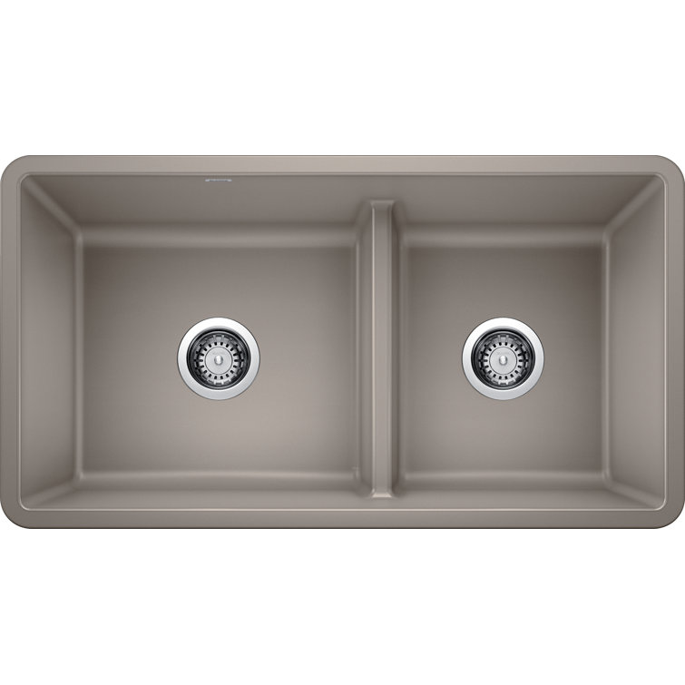 Truffle 33" Stone Double Bowl Undermount Kitchen Sink