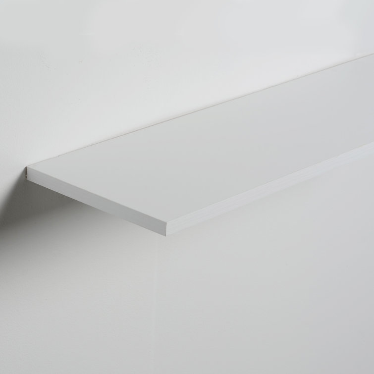 Black Wood Ultra Slim Floating Wall Shelves, 24" Set of 2