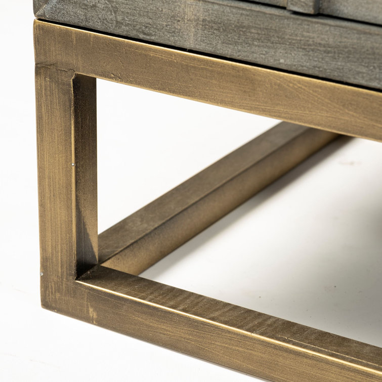 Dezi 70'' Natural Wood Farmhouse Sideboard with Brass Accents