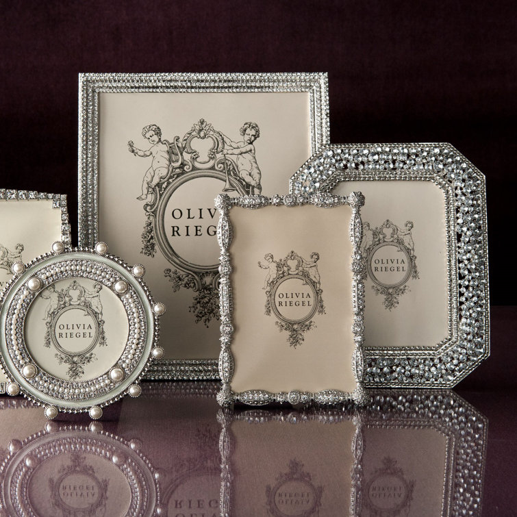 Silver Crystal Embellished 4" x 6" Tabletop Picture Frame