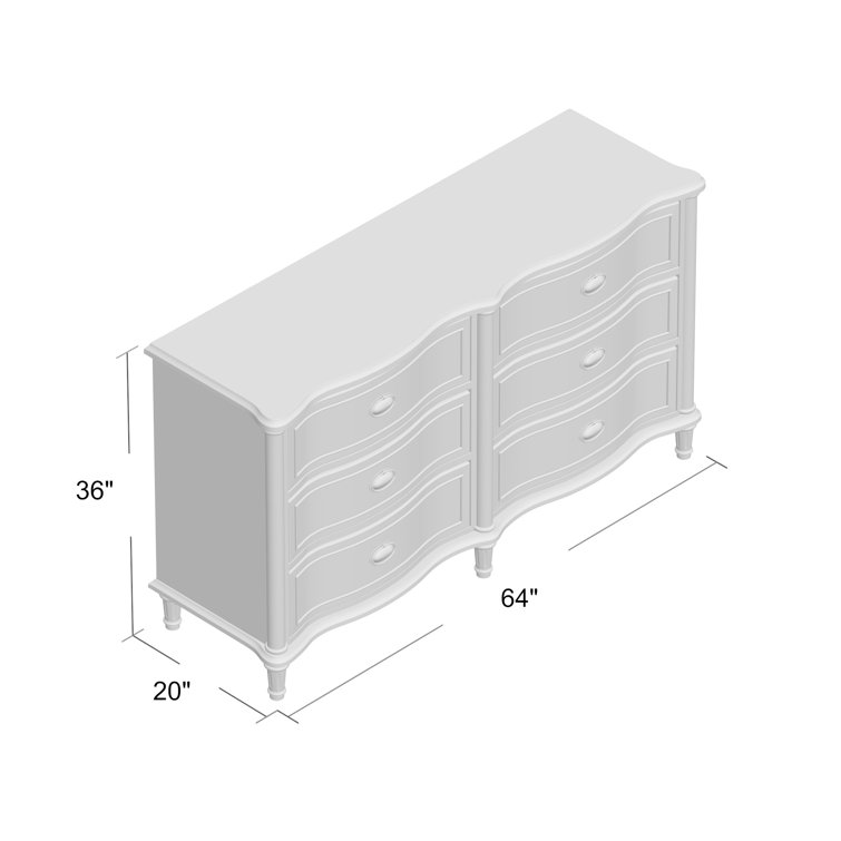 Devon 64" Brown Oak Double Dresser with Soft Close Drawers